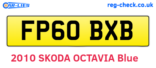 FP60BXB are the vehicle registration plates.