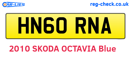 HN60RNA are the vehicle registration plates.