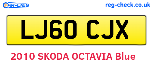 LJ60CJX are the vehicle registration plates.