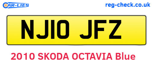 NJ10JFZ are the vehicle registration plates.