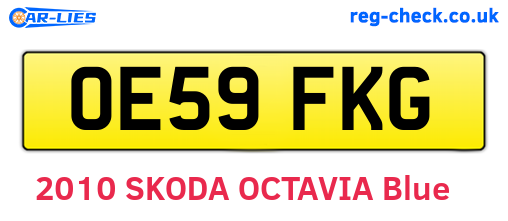 OE59FKG are the vehicle registration plates.