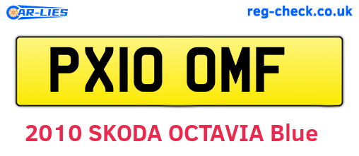 PX10OMF are the vehicle registration plates.