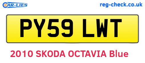 PY59LWT are the vehicle registration plates.