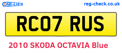 RC07RUS are the vehicle registration plates.