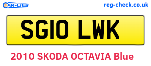 SG10LWK are the vehicle registration plates.