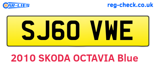 SJ60VWE are the vehicle registration plates.