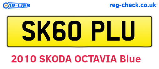 SK60PLU are the vehicle registration plates.