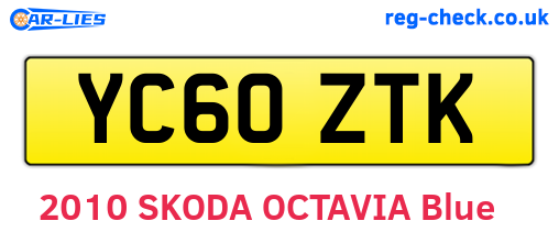 YC60ZTK are the vehicle registration plates.