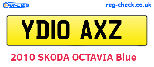 YD10AXZ are the vehicle registration plates.