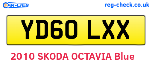 YD60LXX are the vehicle registration plates.