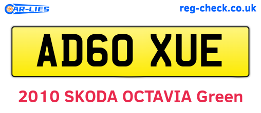 AD60XUE are the vehicle registration plates.