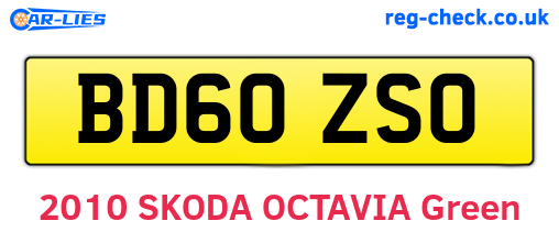 BD60ZSO are the vehicle registration plates.