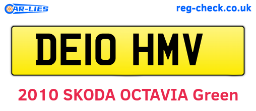 DE10HMV are the vehicle registration plates.
