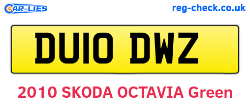 DU10DWZ are the vehicle registration plates.
