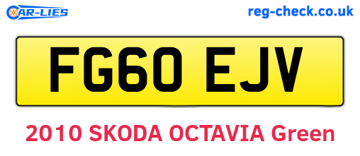 FG60EJV are the vehicle registration plates.