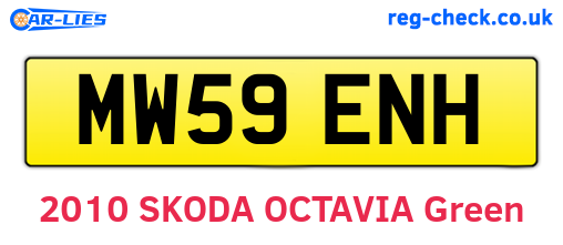 MW59ENH are the vehicle registration plates.