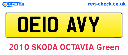 OE10AVY are the vehicle registration plates.