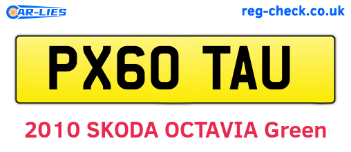 PX60TAU are the vehicle registration plates.
