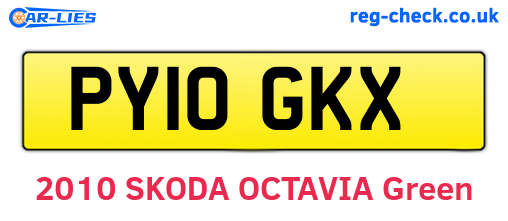 PY10GKX are the vehicle registration plates.