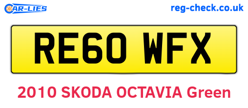 RE60WFX are the vehicle registration plates.