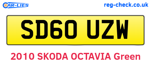 SD60UZW are the vehicle registration plates.