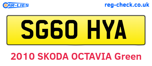 SG60HYA are the vehicle registration plates.