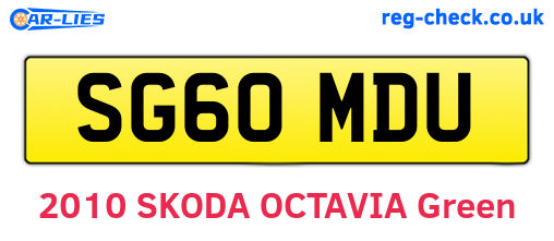 SG60MDU are the vehicle registration plates.