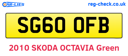 SG60OFB are the vehicle registration plates.