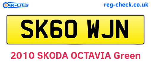 SK60WJN are the vehicle registration plates.
