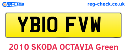 YB10FVW are the vehicle registration plates.