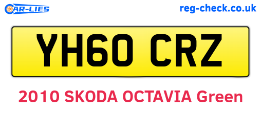 YH60CRZ are the vehicle registration plates.