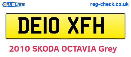 DE10XFH are the vehicle registration plates.