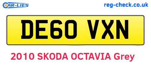 DE60VXN are the vehicle registration plates.