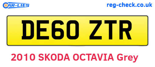 DE60ZTR are the vehicle registration plates.