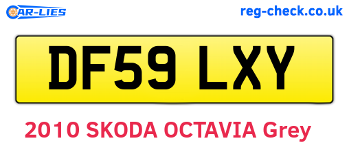 DF59LXY are the vehicle registration plates.