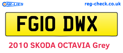 FG10DWX are the vehicle registration plates.
