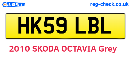 HK59LBL are the vehicle registration plates.