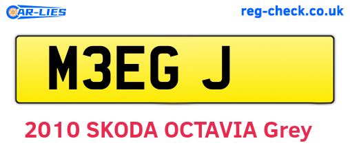 M3EGJ are the vehicle registration plates.