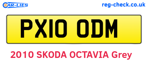 PX10ODM are the vehicle registration plates.