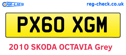 PX60XGM are the vehicle registration plates.