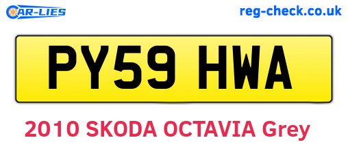 PY59HWA are the vehicle registration plates.