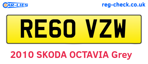 RE60VZW are the vehicle registration plates.