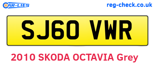 SJ60VWR are the vehicle registration plates.