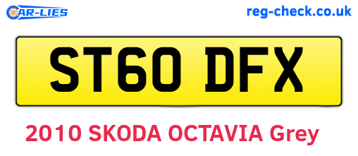 ST60DFX are the vehicle registration plates.