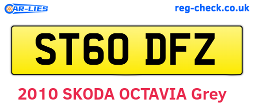 ST60DFZ are the vehicle registration plates.