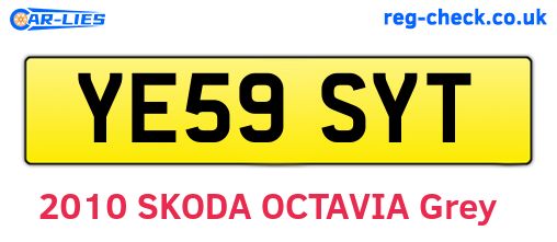 YE59SYT are the vehicle registration plates.