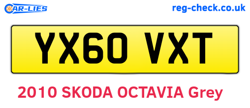 YX60VXT are the vehicle registration plates.