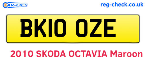 BK10OZE are the vehicle registration plates.
