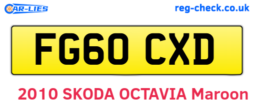 FG60CXD are the vehicle registration plates.