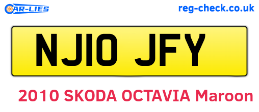 NJ10JFY are the vehicle registration plates.